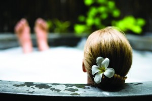 Soothe aching muscles in a luxurious hot tub