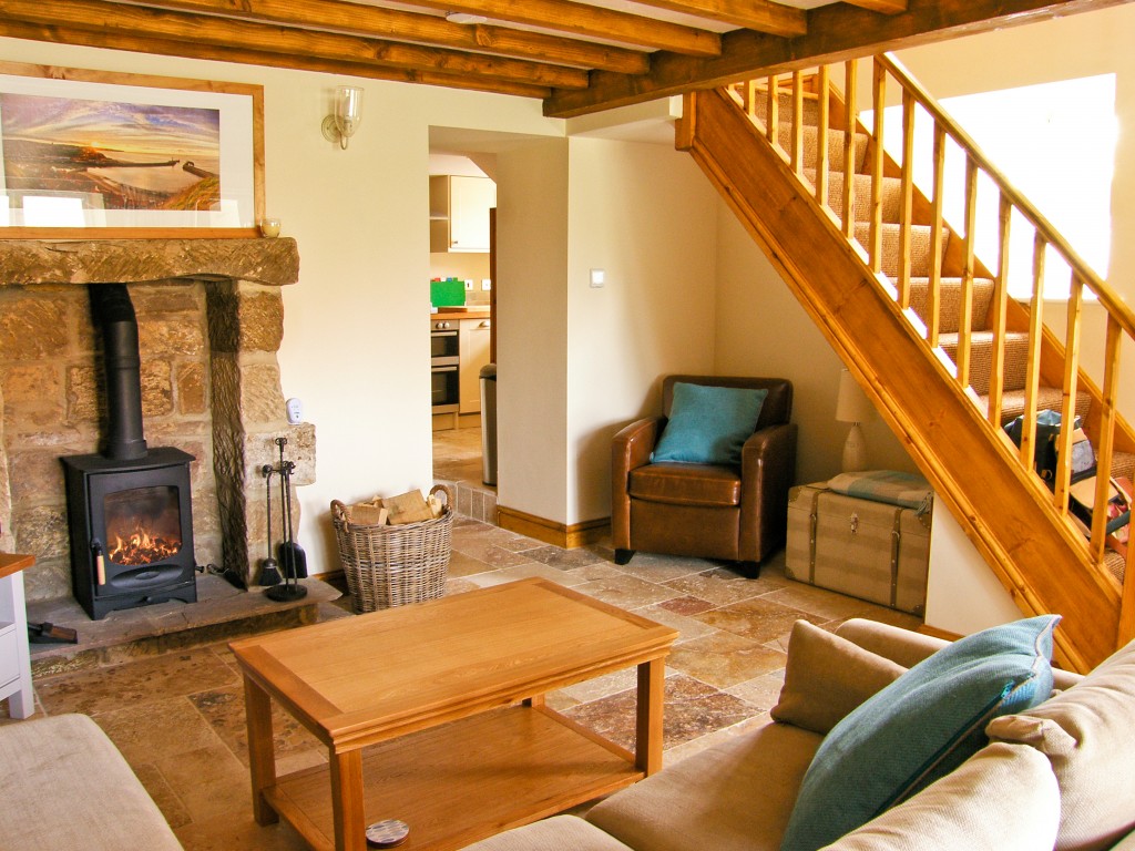 Open fire in a cottage