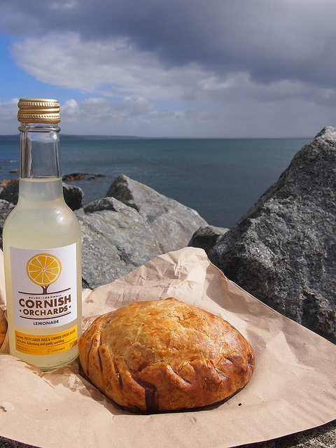 Cornish pasty and lemonade