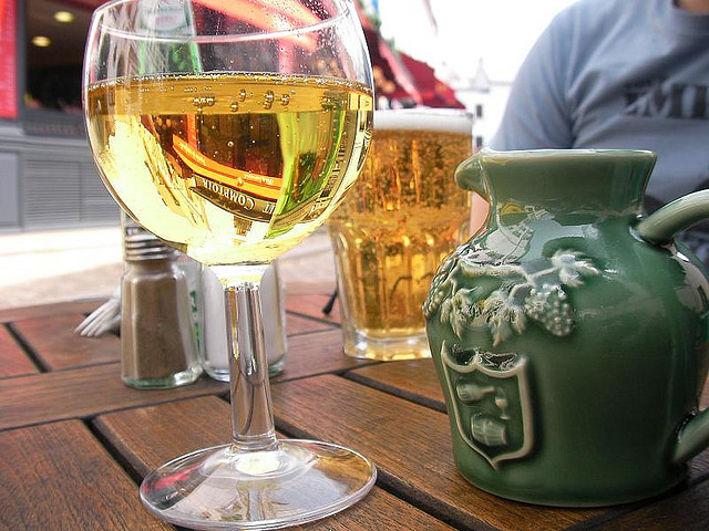 Glass of Cornish cider and a jug