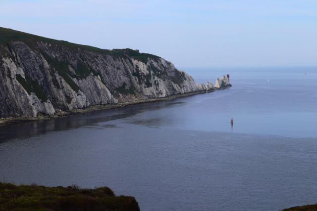 needles isle of wight at dusk