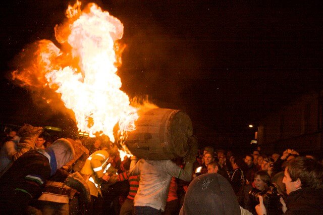 Flaming Tar Barrels at Ottery St Mary