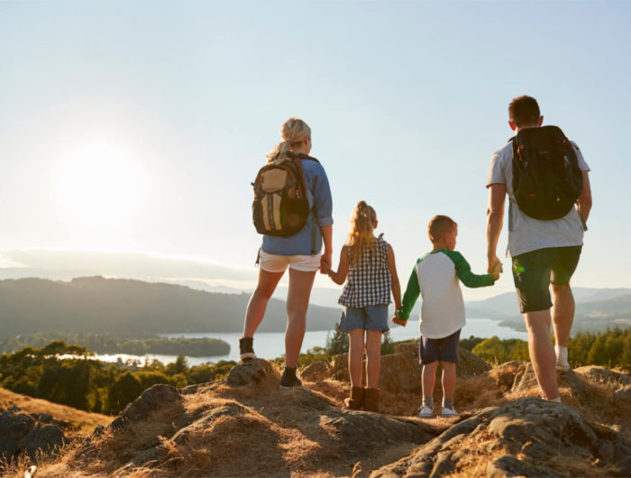 Family on walking holiday