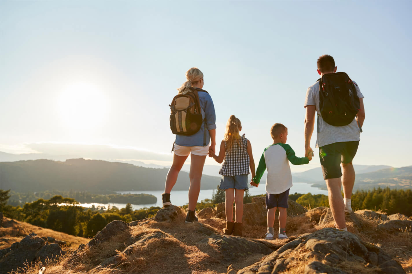 Family on walking holiday