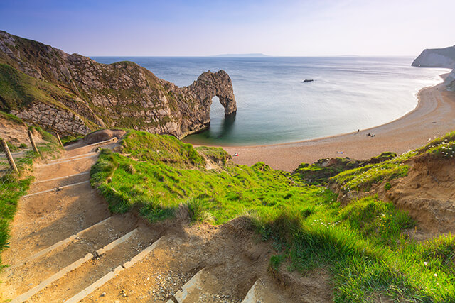 Durdle Door at Lulworth Cove in West Lulworth, Dorset