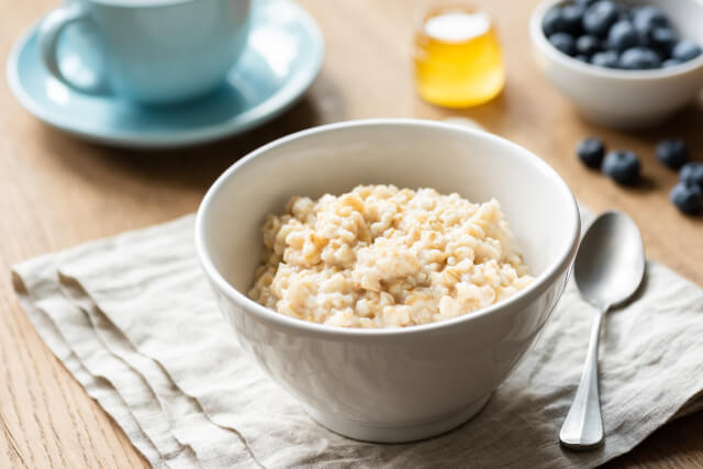 bowl of porridge on table 