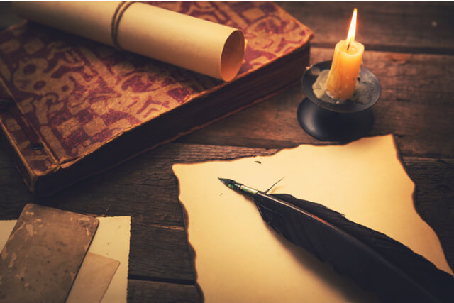 Vintage paper and quill