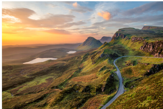 sunrise at Quiraing on the Isle of Skye, Scotland