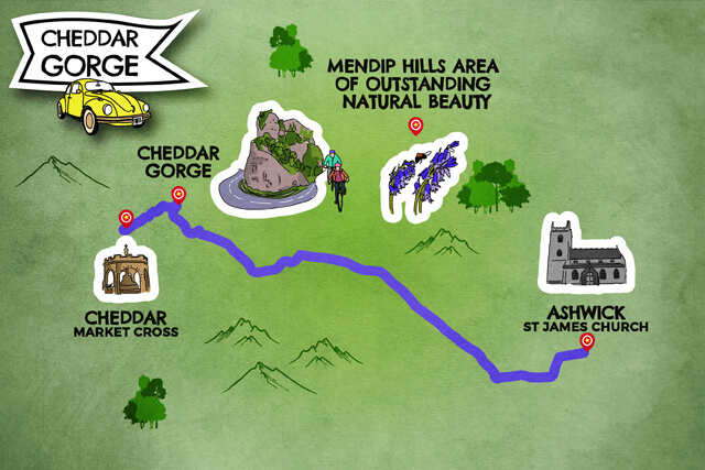 Cheddar Gorge road map