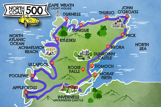 North Coast 500 map