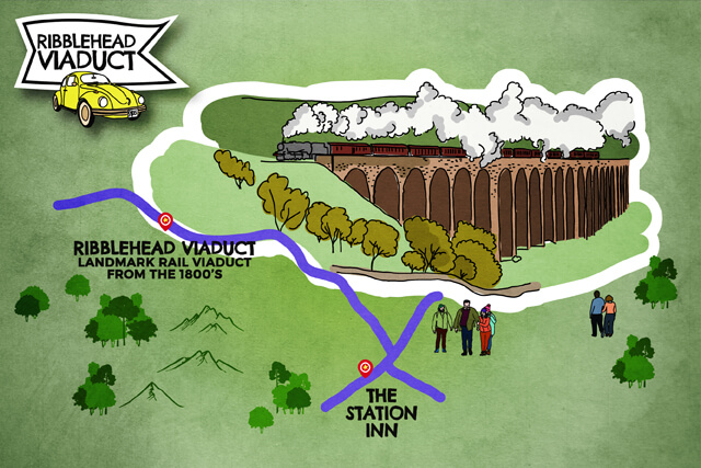 Ribblehead Viaduct road map