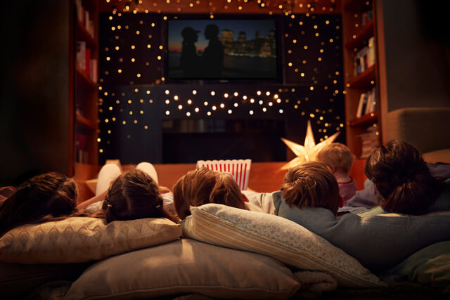 At home cinema night