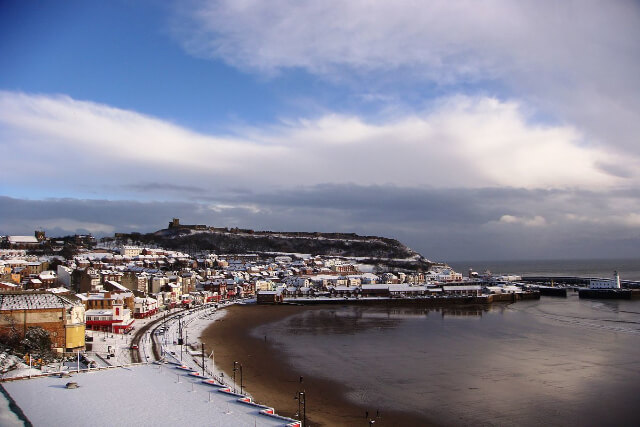 Scarborough in snow