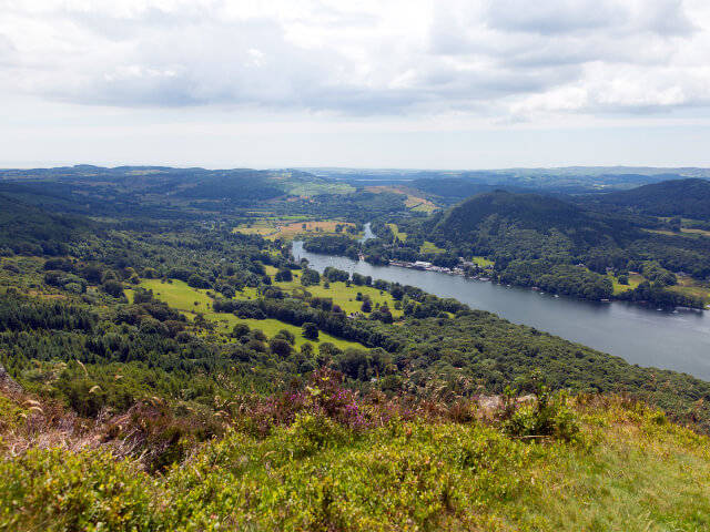 Views of Lake Windermere from Gummers How in the Lake District 