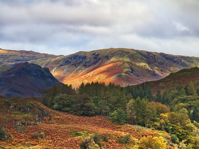 Views of the mountains from Loughrigg Fell in the Lake District