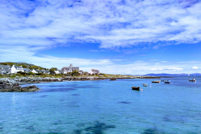 Isle of Iona and blue sea