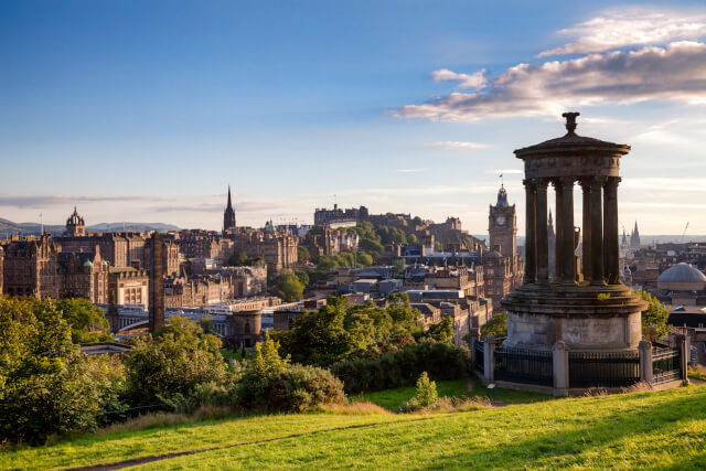 edinburgh landscape, UK Honeymoon Destinations