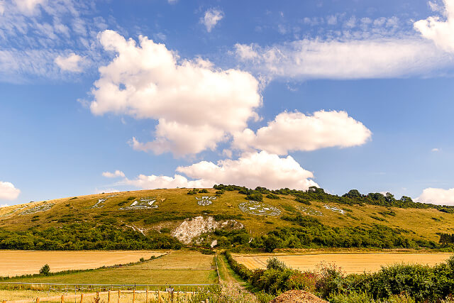 Fovant Badges on Fovant Hill in the Cranborne Chase AONB