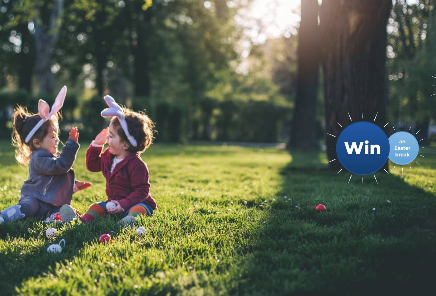 March Prize Draw Feature Image of Children Dressed as Easter Bunnies