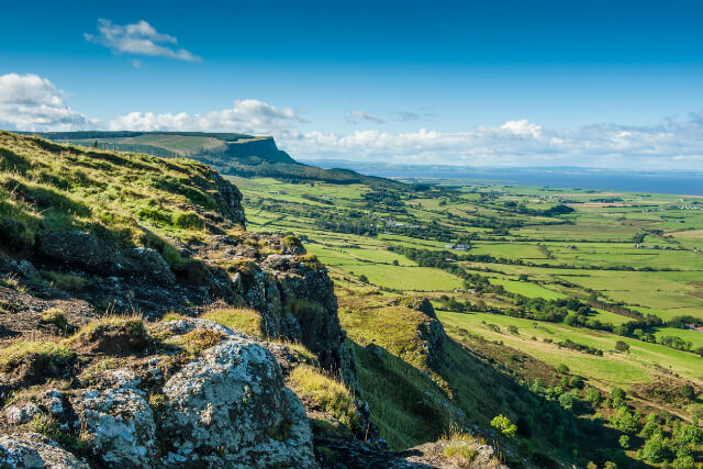 Views looking towards Binevenagh Mountain in County Derry