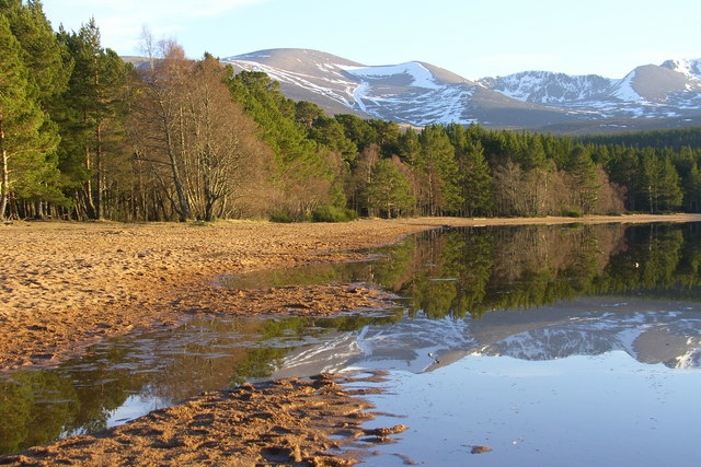 Loch Morlich and Cairngorm Mountains