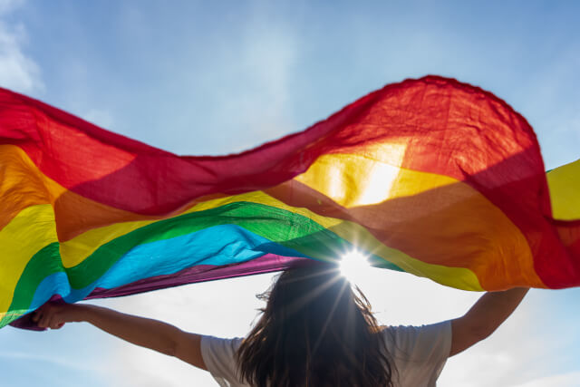 Woman with Pride Flag