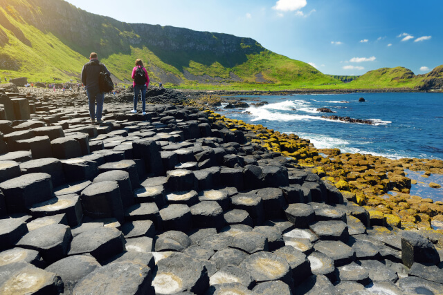 People exploring the Giant's Causeway