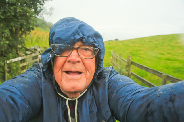 Senior Man on a Rainy Day, Scotland 