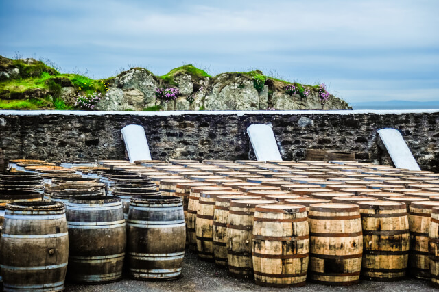 Whisky barrells in isle of skye