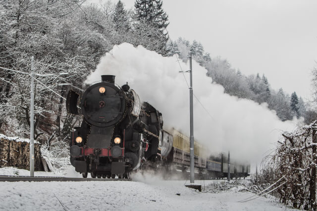 Steam Train in the Snow