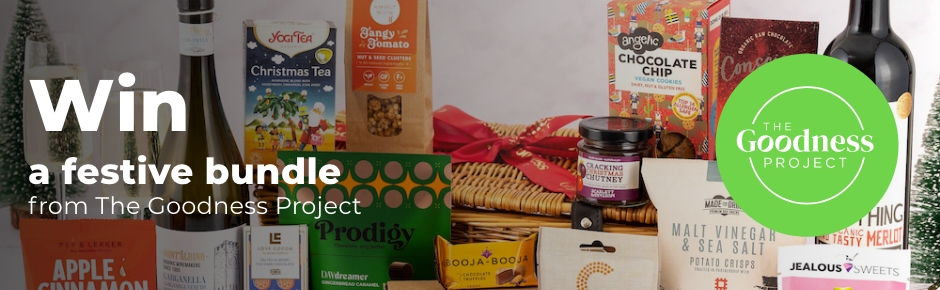 Banner for November Prize Draw 2022, Win a Festive Bundle with The Goodness Project Roundel