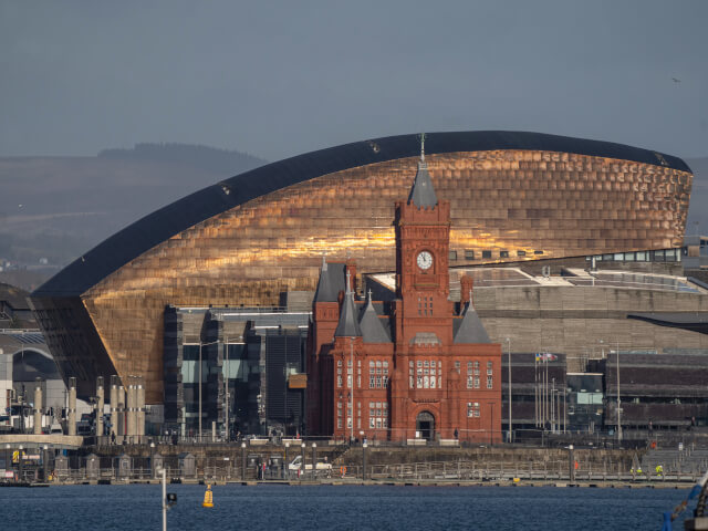 Cardiff Bay with Millennium Centre in background