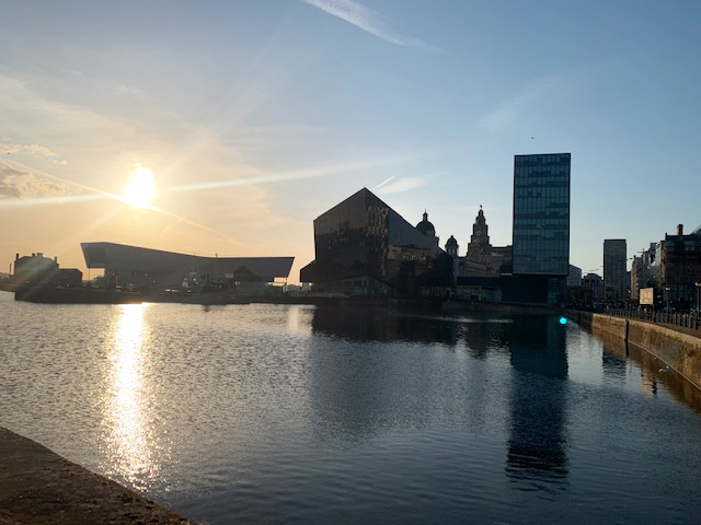 Liverpool Albert Dock Waterfront with the Royal Liver Building in background