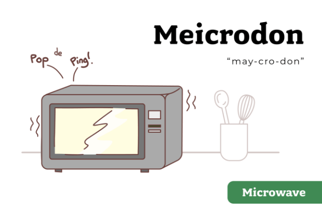 How to say microwave in Welsh