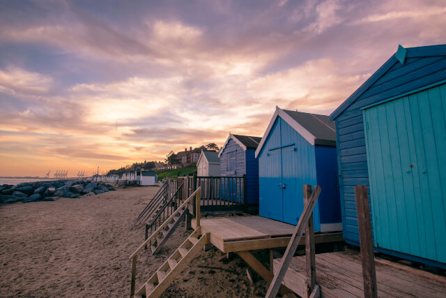 felixstowe beach huts, suffolk