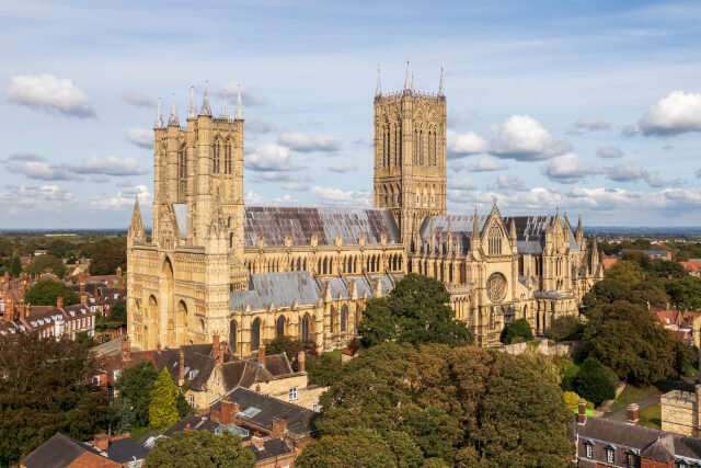 Aerial view of Lincoln Cathedral