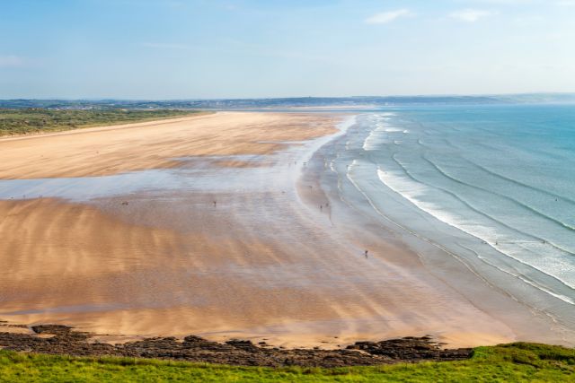 Drone shot of Saunton Sands