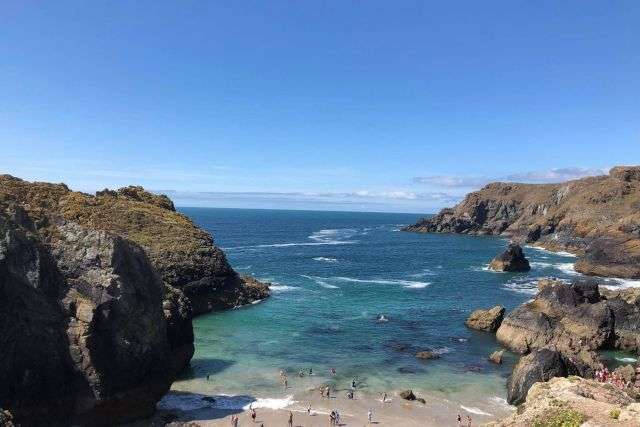 Views across Kynance Cove in Cornwall