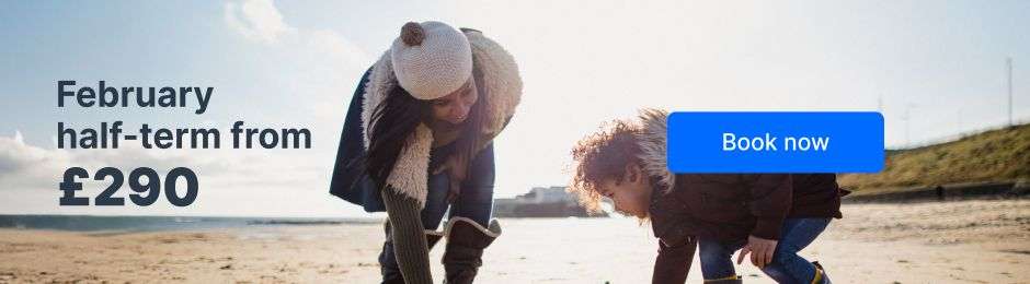 Banner showing february half-term holidays from £290