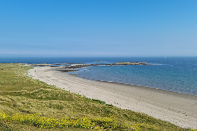 Looking south-east from the headland over Benderg Bay Beach, with Killard Point visible in the background