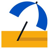 Umbrella on a beach icon