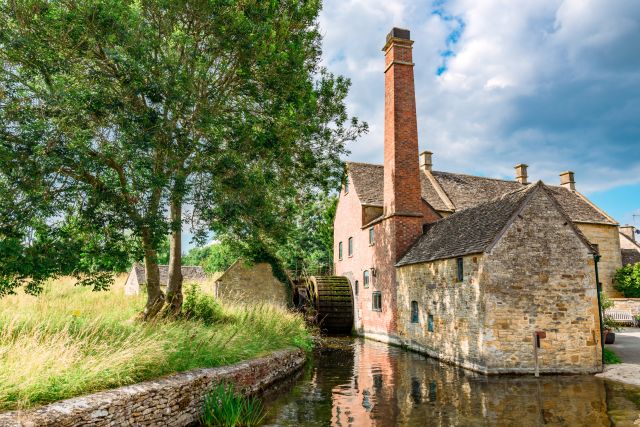 View of a river running through the English countryside