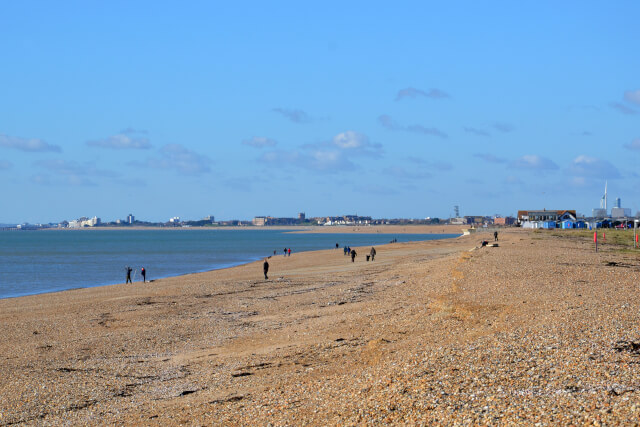 View across the sands of Hayling Island Beach