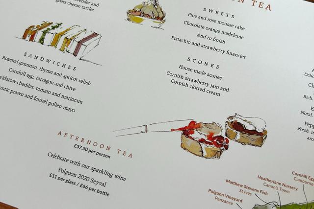 afternoon tea menu