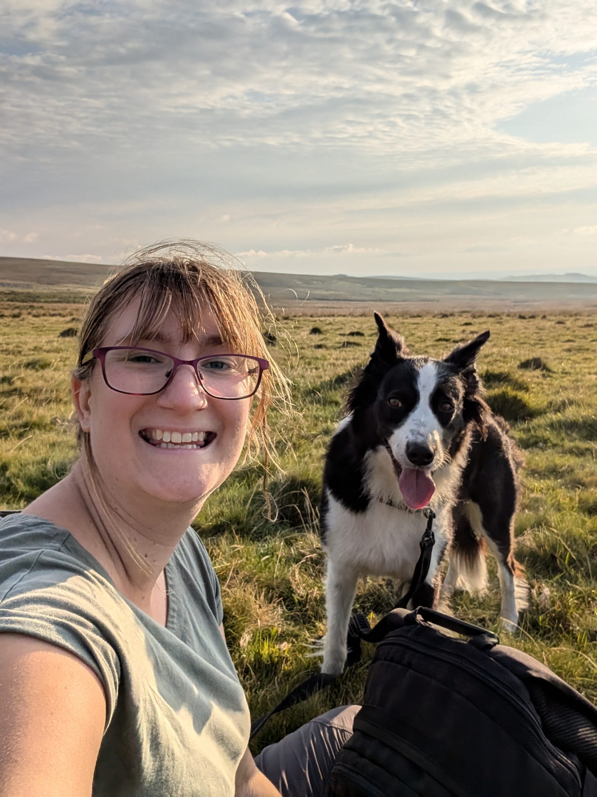 Justine and Cassie in the countryside.