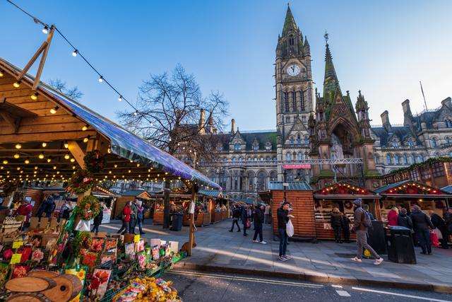 Manchester Christmas Markets in Albert Square.
