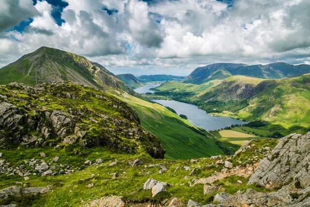 Looking across Haystacks towards Buttermere in the Lake District, Cumbria