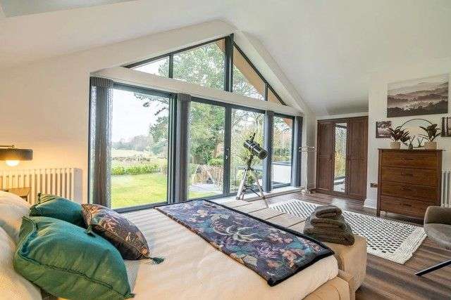 A bedroom in The Golf House.