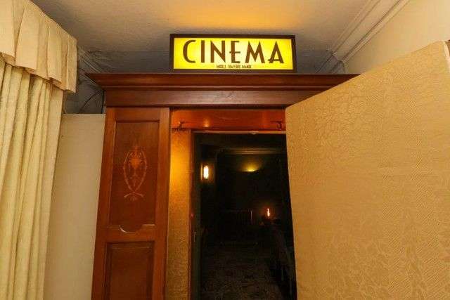 Cinema enterance in Mickle Trafford Manor.