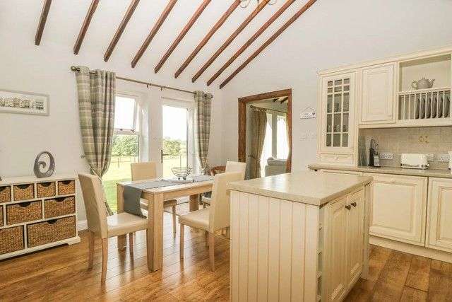 Kitchen area in The Barn at Orchard Farm.